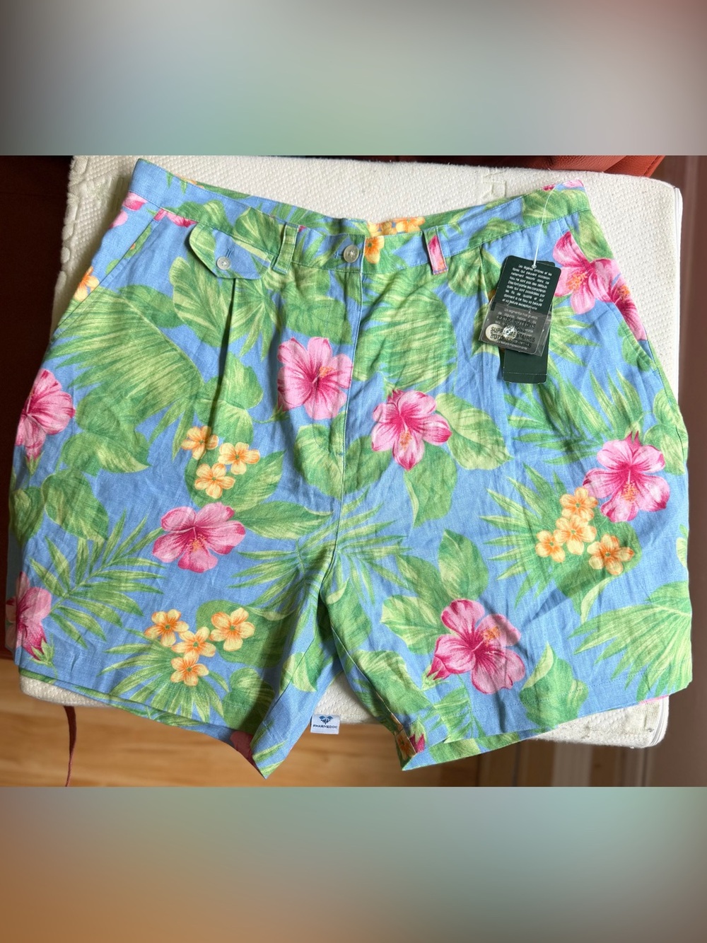 Ralph Lauren Multicolor Tropical Linen-Blend Shorts. Size-16
